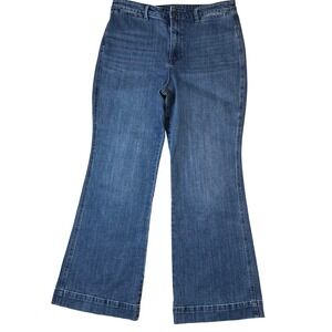 Talbots Flawless High Waist Flare Jeans Womens 16 Medium Wash Blue Denim Pants